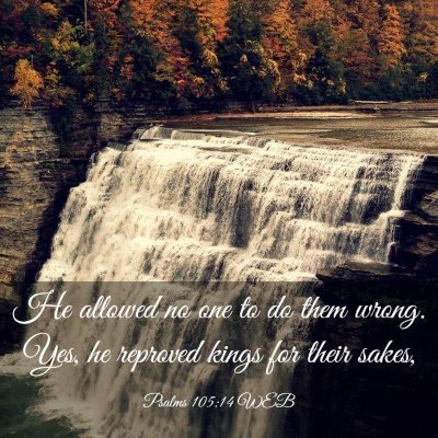 Picture 03 - Psalms 105:14 WEB - He allowed no one to do them wrong. Yes, he - Bible Verse Picture