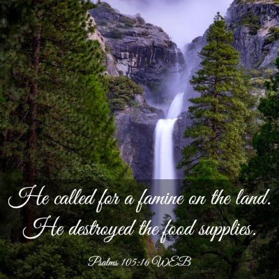 Picture 03 - Psalms 105:16 WEB - He called for a famine on the land. He destroyed - Bible Verse Picture