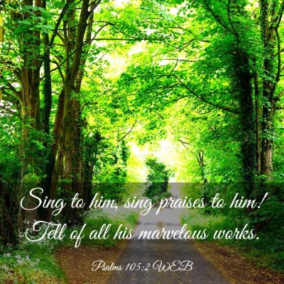 Picture 03 - Psalms 105:2 WEB - Sing to him, sing praises to him! Tell of all his - Bible Verse Picture