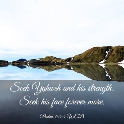 Picture 03 - Psalms 105:4 WEB - Seek Yahweh and his strength. Seek his face - Bible Verse Picture