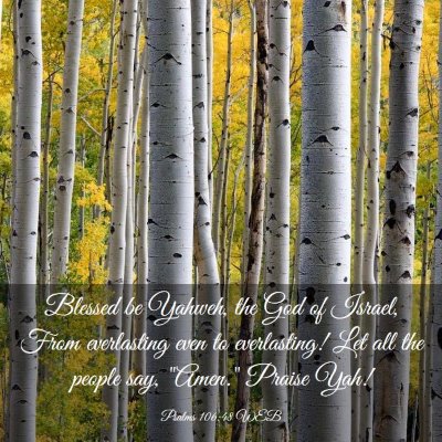 Picture 03 - Psalms 106:48 WEB - Blessed be Yahweh, the God of Israel, From - Bible Verse Picture