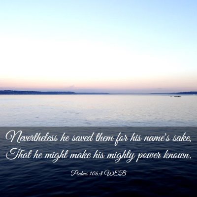 Picture 03 - Psalms 106:8 WEB - Nevertheless he saved them for his name's sake, - Bible Verse Picture