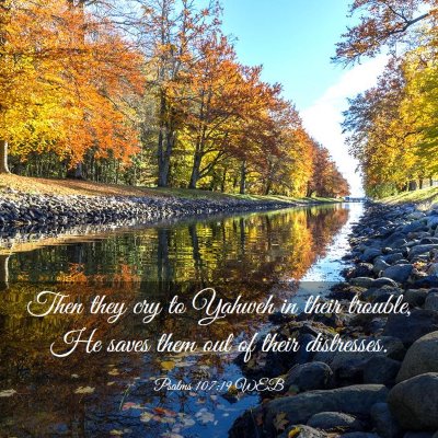 Picture 03 - Psalms 107:19 WEB - Then they cry to Yahweh in their trouble, He - Bible Verse Picture