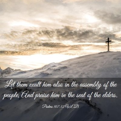 Picture 03 - Psalms 107:32 WEB - Let them exalt him also in the assembly of the - Bible Verse Picture