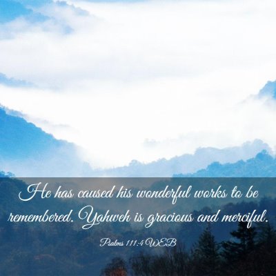 Picture 03 - Psalms 111:4 WEB - He has caused his wonderful works to be - Bible Verse Picture