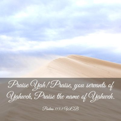 Picture 03 - Psalms 113:1 WEB - Praise Yah! Praise, you servants of Yahweh, - Bible Verse Picture
