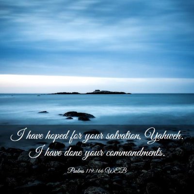 Picture 03 - Psalms 119:166 WEB - I have hoped for your salvation, Yahweh. I have - Bible Verse Picture