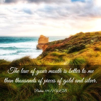 Picture 03 - Psalms 119:72 WEB - The law of your mouth is better to me than - Bible Verse Picture