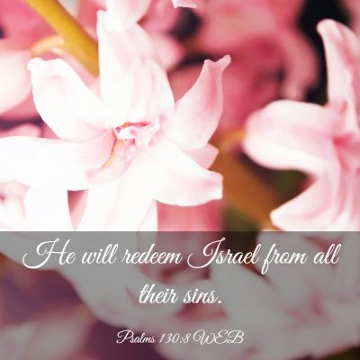 Picture 03 - Psalms 130:8 WEB - He will redeem Israel from all their - Bible Verse Picture