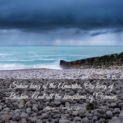 Picture 03 - Psalms 135:11 WEB - Sihon king of the Amorites, Og king of Bashan, - Bible Verse Picture