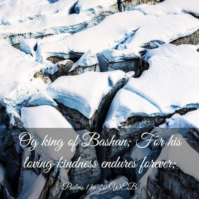 Picture 03 - Psalms 136:20 WEB - Og king of Bashan; For his loving kindness - Bible Verse Picture
