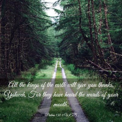 Picture 03 - Psalms 138:4 WEB - All the kings of the earth will give you thanks, - Bible Verse Picture