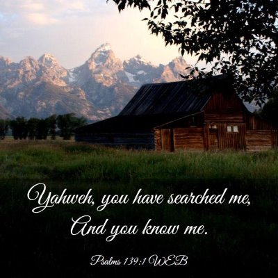 Picture 03 - Psalms 139:1 WEB - Yahweh, you have searched me, And you know - Bible Verse Picture