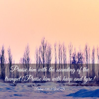 Picture 03 - Psalms 150:3 WEB - Praise him with the sounding of the trumpet! - Bible Verse Picture