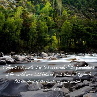 Picture 03 - Psalms 18:15 WEB - Then the channels of waters appeared, The - Bible Verse Picture