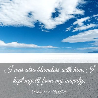 Picture 03 - Psalms 18:23 WEB - I was also blameless with him. I kept myself from - Bible Verse Picture