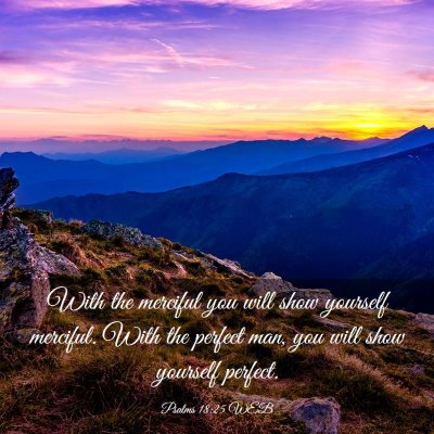 Picture 03 - Psalms 18:25 WEB - With the merciful you will show yourself - Bible Verse Picture