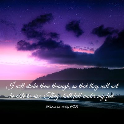 Picture 03 - Psalms 18:38 WEB - I will strike them through, so that they will not - Bible Verse Picture