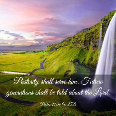 Picture 03 - Psalms 22:30 WEB - Posterity shall serve him. Future generations - Bible Verse Picture