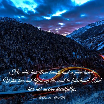 Picture 03 - Psalms 24:4 WEB - He who has clean hands and a pure heart; Who has - Bible Verse Picture