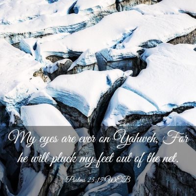 Picture 03 - Psalms 25:15 WEB - My eyes are ever on Yahweh, For he will pluck my - Bible Verse Picture