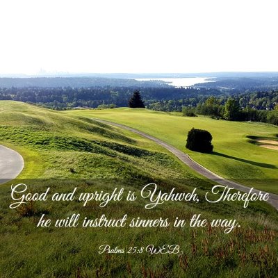 Picture 03 - Psalms 25:8 WEB - Good and upright is Yahweh, Therefore he will - Bible Verse Picture