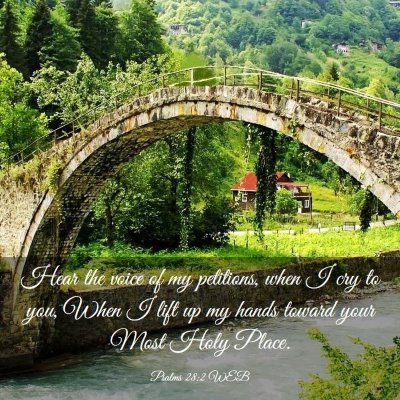 Picture 03 - Psalms 28:2 WEB - Hear the voice of my petitions, when I cry to - Bible Verse Picture