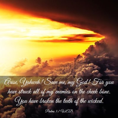 Picture 03 - Psalms 3:7 WEB - Arise, Yahweh! Save me, my God! For you have - Bible Verse Picture