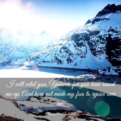 Picture 03 - Psalms 30:1 WEB - I will extol you, Yahweh, for you have raised me - Bible Verse Picture