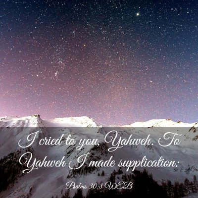 Picture 03 - Psalms 30:8 WEB - I cried to you, Yahweh. To Yahweh I made - Bible Verse Picture