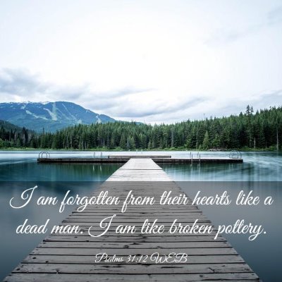 Picture 03 - Psalms 31:12 WEB - I am forgotten from their hearts like a dead man. - Bible Verse Picture