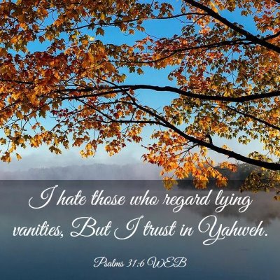 Picture 03 - Psalms 31:6 WEB - I hate those who regard lying vanities, But I - Bible Verse Picture