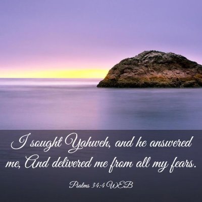 Picture 03 - Psalms 34:4 WEB - I sought Yahweh, and he answered me, And - Bible Verse Picture