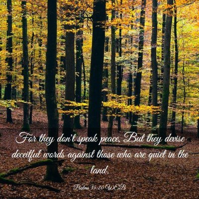 Picture 03 - Psalms 35:20 WEB - For they don't speak peace, But they devise - Bible Verse Picture