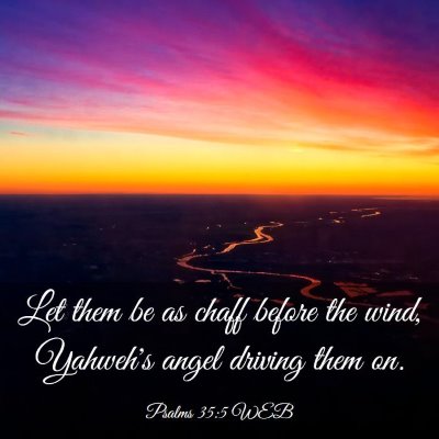 Picture 03 - Psalms 35:5 WEB - Let them be as chaff before the wind, Yahweh's - Bible Verse Picture
