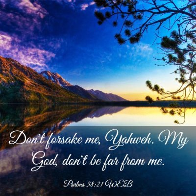 Picture 03 - Psalms 38:21 WEB - Don't forsake me, Yahweh. My God, don't be far - Bible Verse Picture