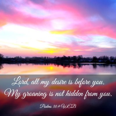 Picture 03 - Psalms 38:9 WEB - Lord, all my desire is before you. My groaning is - Bible Verse Picture
