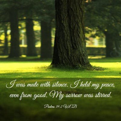Picture 03 - Psalms 39:2 WEB - I was mute with silence. I held my peace, even - Bible Verse Picture