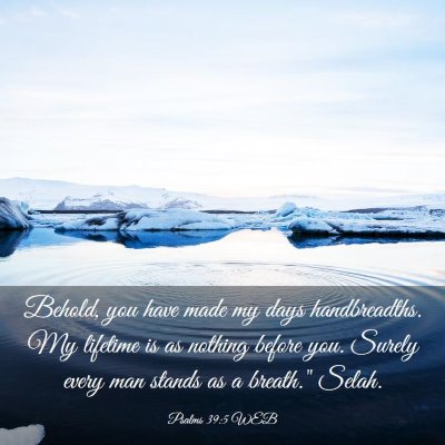 Picture 03 - Psalms 39:5 WEB - Behold, you have made my days handbreadths. My - Bible Verse Picture