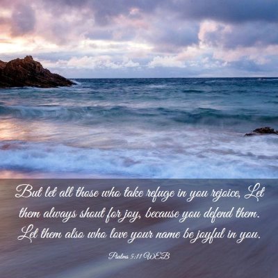 Picture 03 - Psalms 5:11 WEB - But let all those who take refuge in you rejoice, - Bible Verse Picture