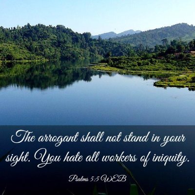 Picture 03 - Psalms 5:5 WEB - The arrogant shall not stand in your sight. You - Bible Verse Picture