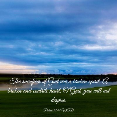 Picture 03 - Psalms 51:17 WEB - The sacrifices of God are a broken spirit. A - Bible Verse Picture