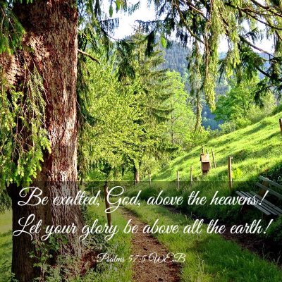 Picture 03 - Psalms 57:5 WEB - Be exalted, God, above the heavens! Let your - Bible Verse Picture