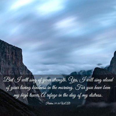 Picture 03 - Psalms 59:16 WEB - But I will sing of your strength. Yes, I will - Bible Verse Picture