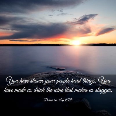 Picture 03 - Psalms 60:3 WEB - You have shown your people hard things. You have - Bible Verse Picture