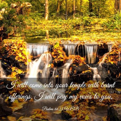 Picture 03 - Psalms 66:13 WEB - I will come into your temple with burnt - Bible Verse Picture
