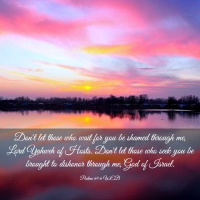 Picture 03 - Psalms 69:6 WEB - Don't let those who wait for you be shamed - Bible Verse Picture