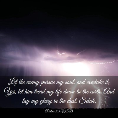 Picture 03 - Psalms 7:5 WEB - Let the enemy pursue my soul, and overtake it; - Bible Verse Picture