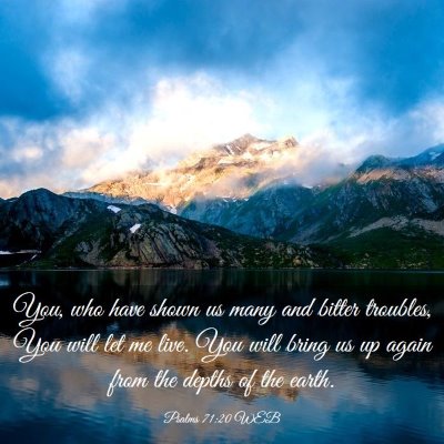 Picture 03 - Psalms 71:20 WEB - You, who have shown us many and bitter troubles, - Bible Verse Picture