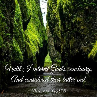 Picture 03 - Psalms 73:17 WEB - Until I entered God's sanctuary, And considered - Bible Verse Picture